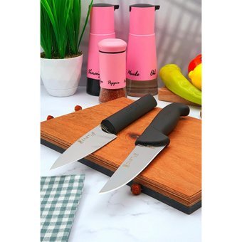Castle Kitchen Mutfak Bıçak Seti 2 Parça Suşi Bıçağı Et Ekmek Sebze Meyve Doğrama Kesme No :1 - Siyah
