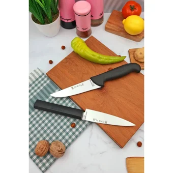 Castle Kitchen Mutfak Bıçak Seti 2 Parça Suşi Bıçağı Et Ekmek Sebze Meyve Doğrama Kesme No :1 - Siyah