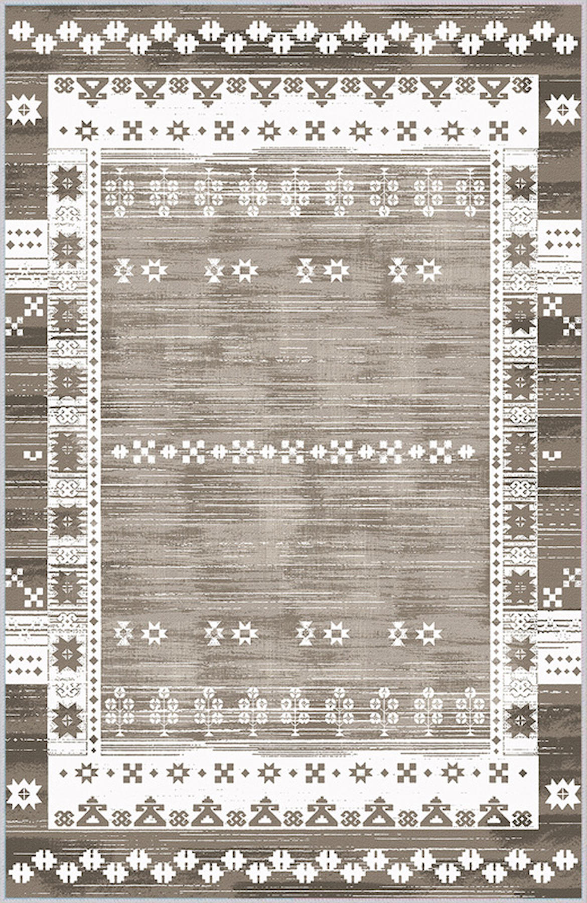 Rovigo Home RVG0165-SM23 Çok Renkli 8 mm Polyester Yıkanabilir Orta Kaymaz Dot Taban Dikdörtgen Makine Dokuma Salon Halısı 80x150 cm