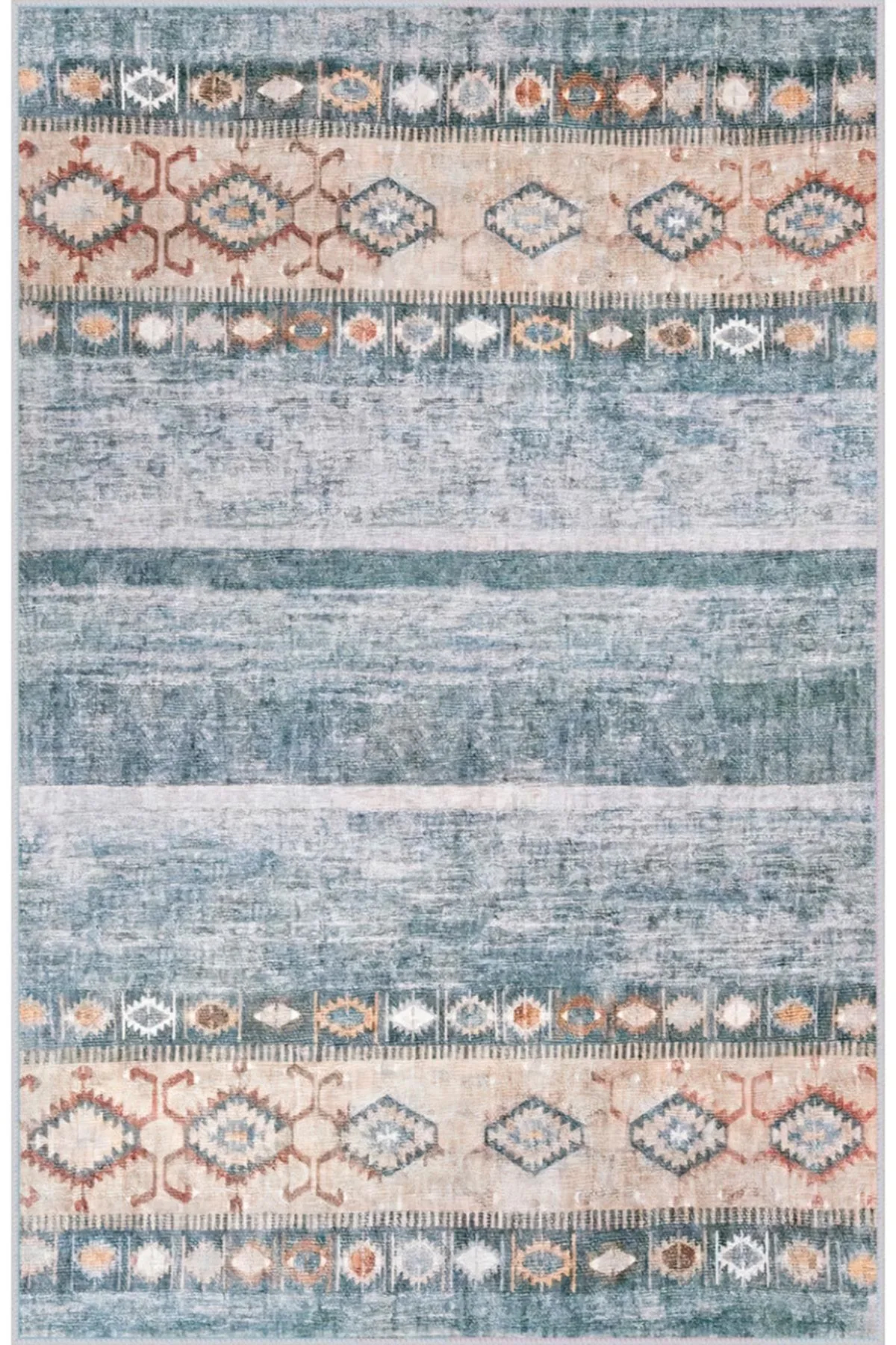 Rovigo Home RVG1683 Çok Renkli 8 mm Polyester Leke Tutmaz-Toz Tutmaz Yıkanabilir İnce Kaymaz Dot Taban Dikdörtgen Makine Dokuma Salon Halısı 120x180 cm