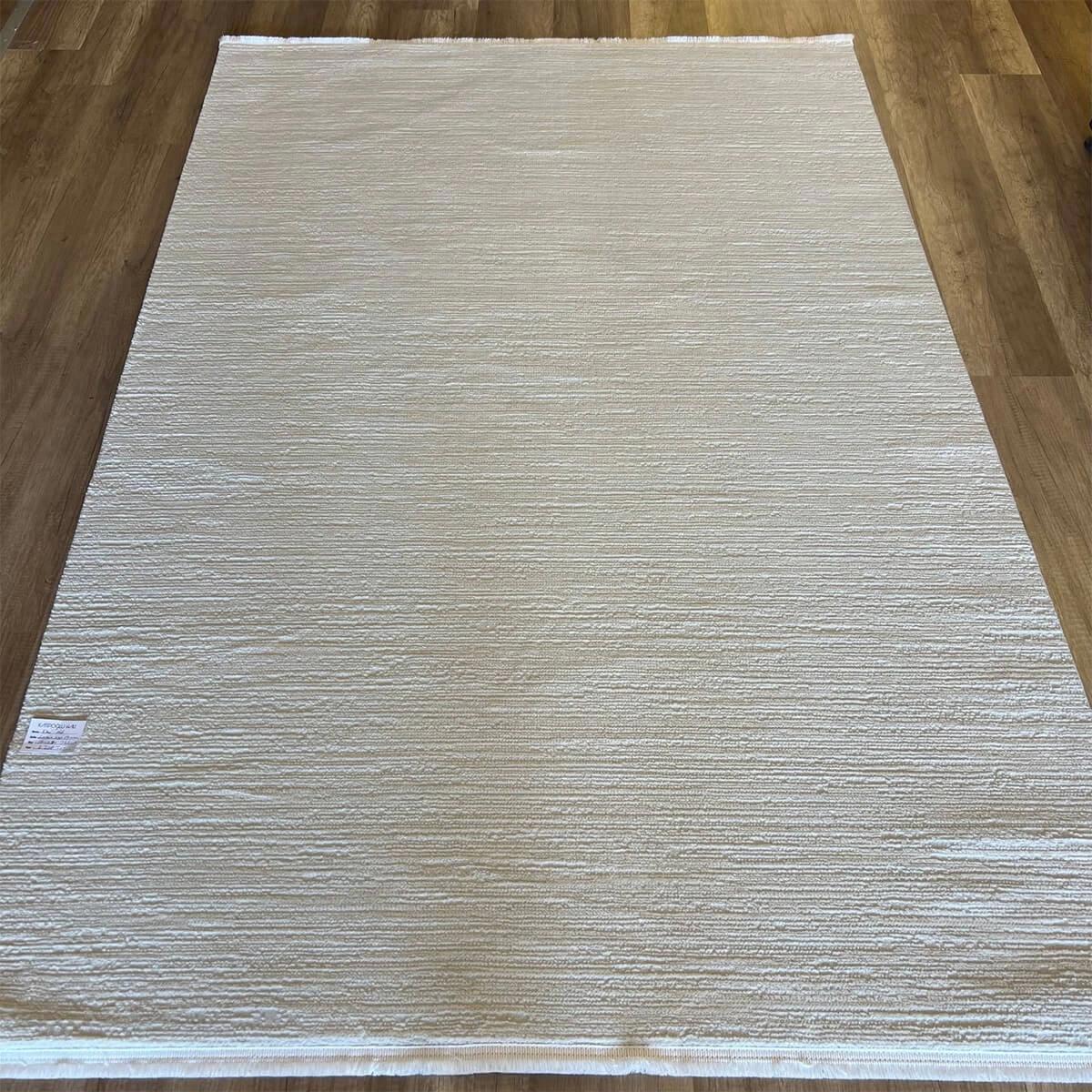 Eko Halı Lagos LGS19 Krem 6-12 mm Polyester Silinebilir Yıkanabilir Orta Kaymaz Dikdörtgen Makine Dokuma Salon Halısı 180x180 cm