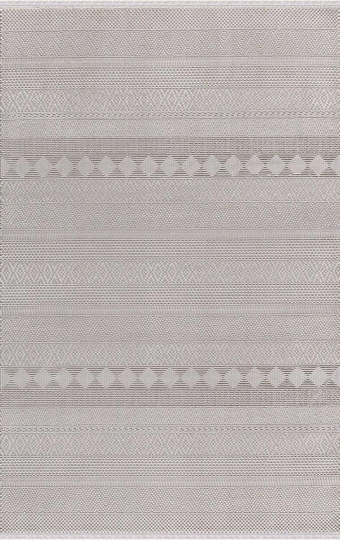 Merinos Recycle 38422 Krem 12 mm Akrilik Antibakteriyel Yıkanabilir Kalın Kaymaz Jel Taban Dikdörtgen Makine Dokuma Salon Halısı 80x300 cm