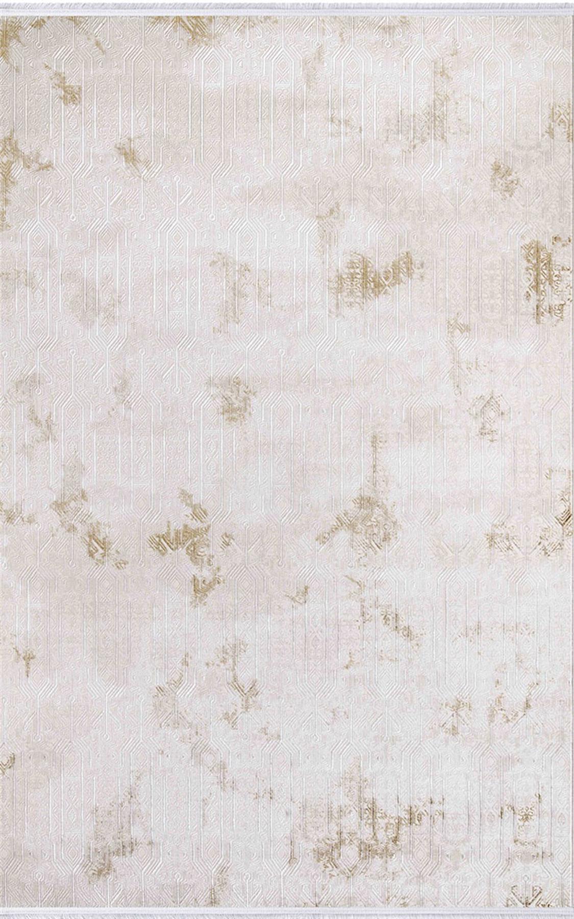 İpek Mekik Halı Sihir 17310 Krem 6 mm Polyester Toz Tutmaz Yıkanabilir İnce Kaymaz Pamuk Taban Dikdörtgen Makine Dokuma Antre-Çocuk Odası-Salon-Yatak Odası Halısı 140x200 cm