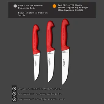 Lazbisa Mutfak Bıçak Seti Et Ekmek Kıyma Sebze Bıçağı - Silver Serisi
