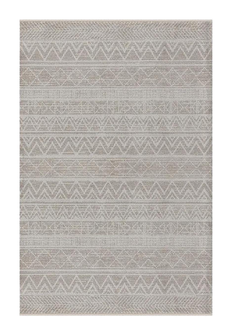 Padişah Truva 36121 Vizon 10 mm Polyester Antibakteriyel Yıkanabilir İnce Kaymaz Dikdörtgen Makine Dokuma Salon Halısı 160x230 cm
