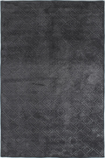 Kreasyon Halı Wellsoft A0042 Siyah 4 mm Şönil Yumuşak Yıkanabilir İnce Kaymaz Pamuk Taban Dikdörtgen Makine Dokuma Salon Halısı 100x150 cm