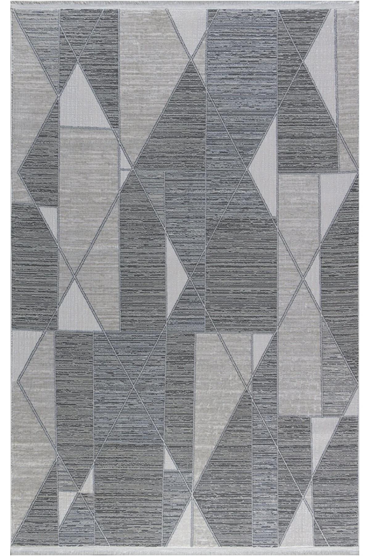 Padişah Aspen 64000 Gri 2 mm Polyester Toz Tutmaz Yıkanabilir İnce Dikdörtgen Makine Dokuma Salon Halısı 160x230 cm