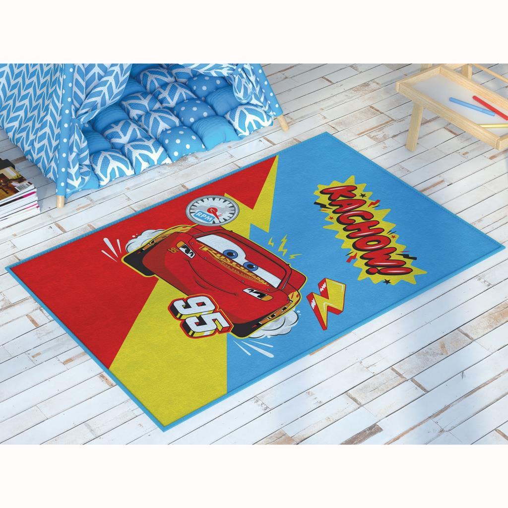 Taç Çok Renkli 1 mm Mikropolyester Antibakteriyel İnce Kaymaz Taban Figürlü Makine Dokuma Çocuk Odası Halısı 200x290 cm