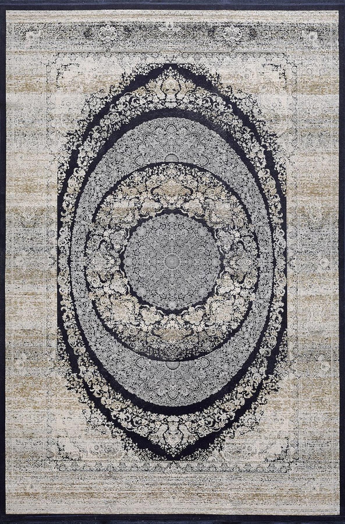 Artemis Halı Bella 6470A Lacivert 5 mm Akrilik Yıkanabilir İnce Kaymaz Jüt Taban Dikdörtgen Makine Dokuma Salon Halısı 80x200 cm