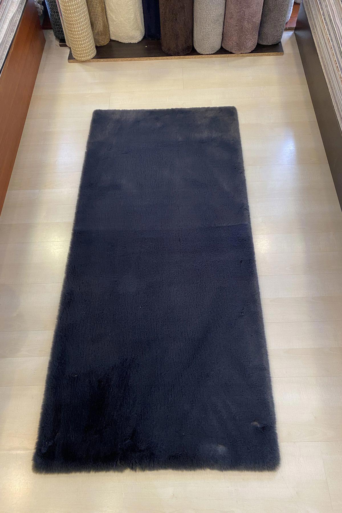 Eko Halı Mollis Antrasit 10 mm Polyester Yıkanabilir İnce Kaymaz Suni Deri Taban Dikdörtgen Makine Dokuma Oturma Odası Halısı 180x250 cm