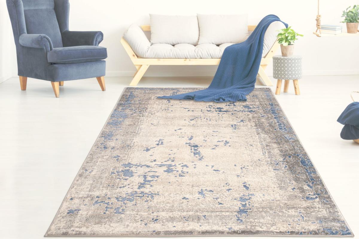 Home Dream CRS005 Gri 9 mm Polyester Yumuşak Yıkanabilir Orta Kaymaz Dikdörtgen Makine Dokuma Salon Halısı 120x180 cm