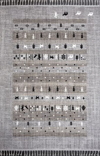 Kreasyon Halı History 9960 Gri 6 mm Polyester Yıkanabilir Kaymaz Taban Dikdörtgen Makine Dokuma Salon Halısı 120x180 cm