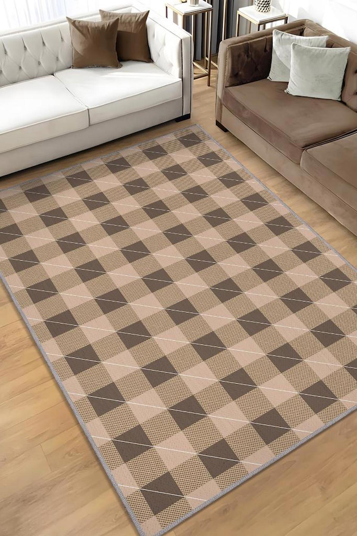 Homshtag Çok Renkli 4 mm Pamuk Antistatik Yıkanabilir İnce Kaymaz Dikdörtgen Makine Dokuma Salon Halısı 100x300 cm