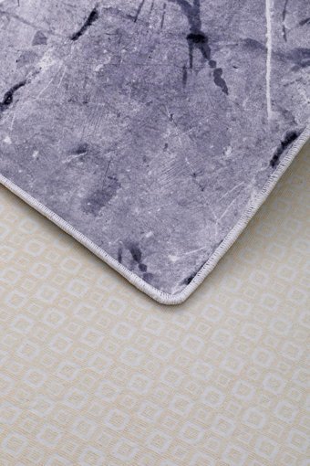 Dijidekor Gri 6 mm Polyester Yıkanabilir Orta Kaymaz Dot Taban Dikdörtgen Makine Dokuma Salon Halısı 200x290 cm