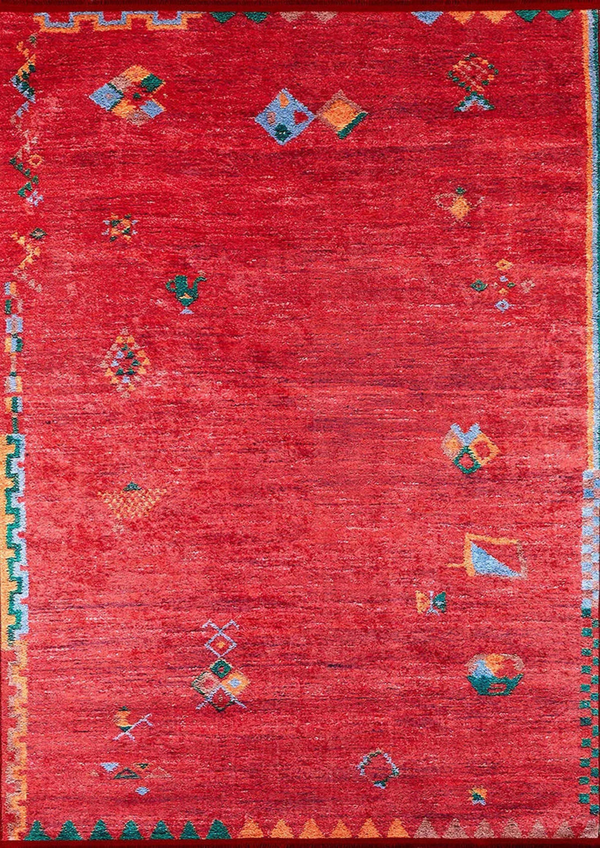Halı Atölyesi HK038 Kırmızı 5 mm Pamuk Yıkanabilir Kaymaz Taban Dikdörtgen Makine Dokuma Salon Halısı 160x230 cm