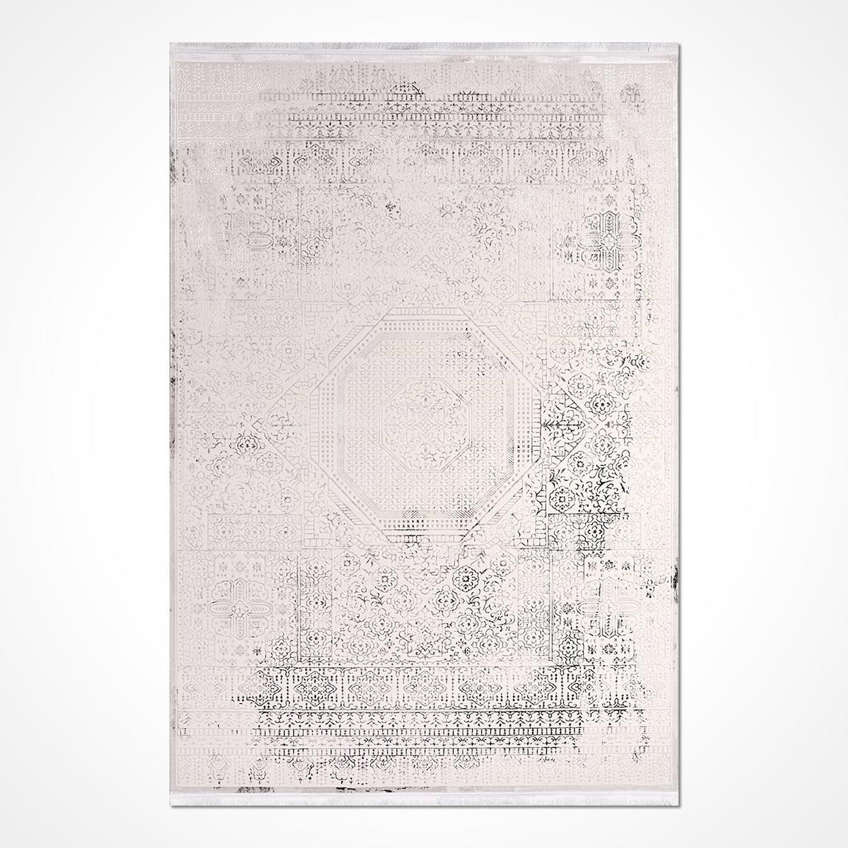 Crea Halı Safir 17355 Krem 6 mm Polyester Toz Tutmaz Yıkanabilir Orta Dikdörtgen Makine Dokuma Salon Halısı 80x150 cm