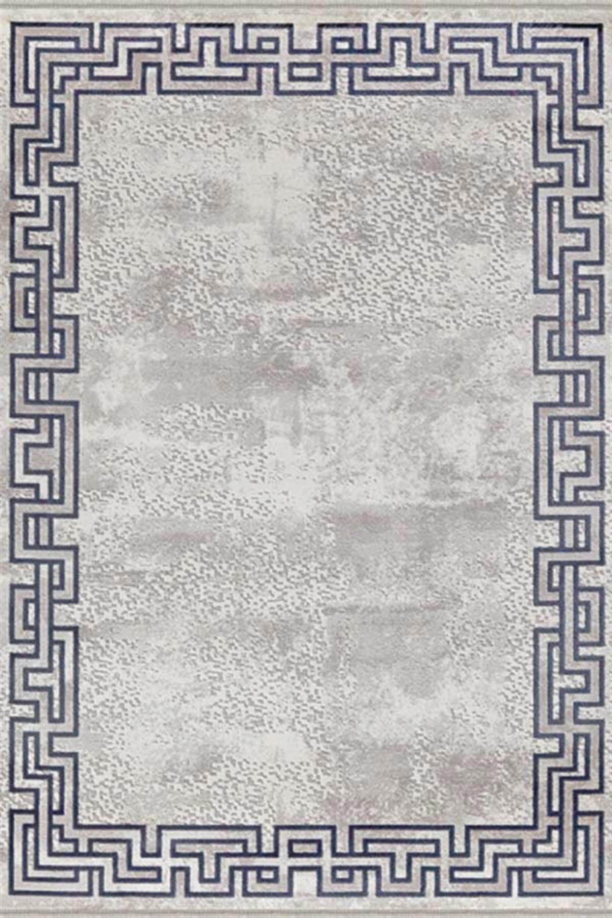 Dinarsu Electra 34219 Mavi 12 mm Akrilik Silinebilir Yıkanabilir Orta Kaymaz Dikdörtgen Makine Dokuma Salon Halısı 100x150 cm