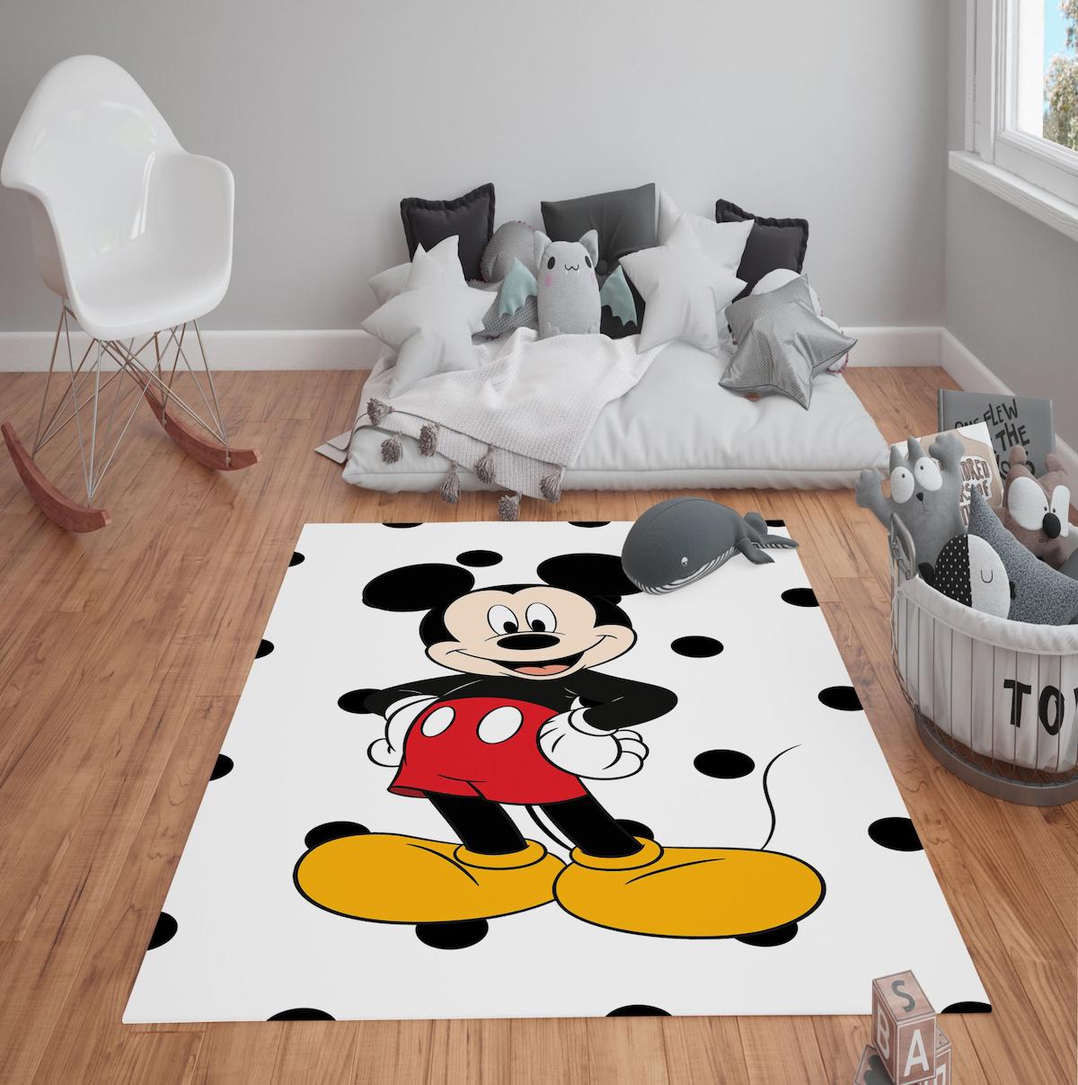 Doruklar Home Collection Krem 0.7 mm Polyester Antibakteriyel Yıkanabilir Kalın Kaymaz Taban Dikdörtgen Makine Dokuma Çocuk Odası Halısı 120x180 cm