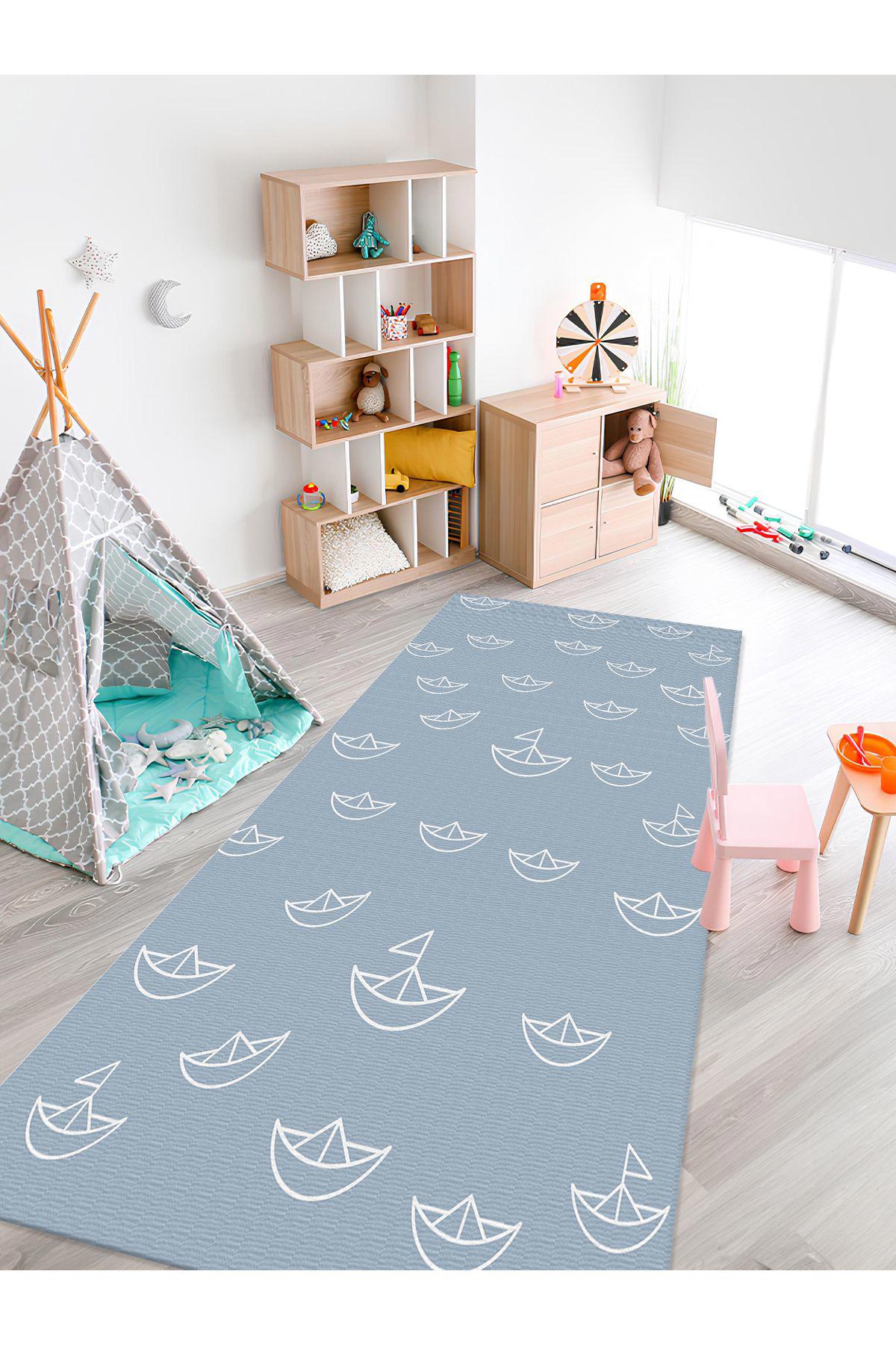İnspira Krem 12 mm Polyester Silinebilir Yıkanabilir Kaymaz Dikdörtgen Makine Dokuma Çocuk Odası Halısı 200x290 cm