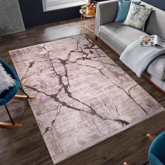 Orkide Home Kahverengi Yıkanabilir Kaymaz Taban Dikdörtgen Makine Dokuma Halı 160x230 cm
