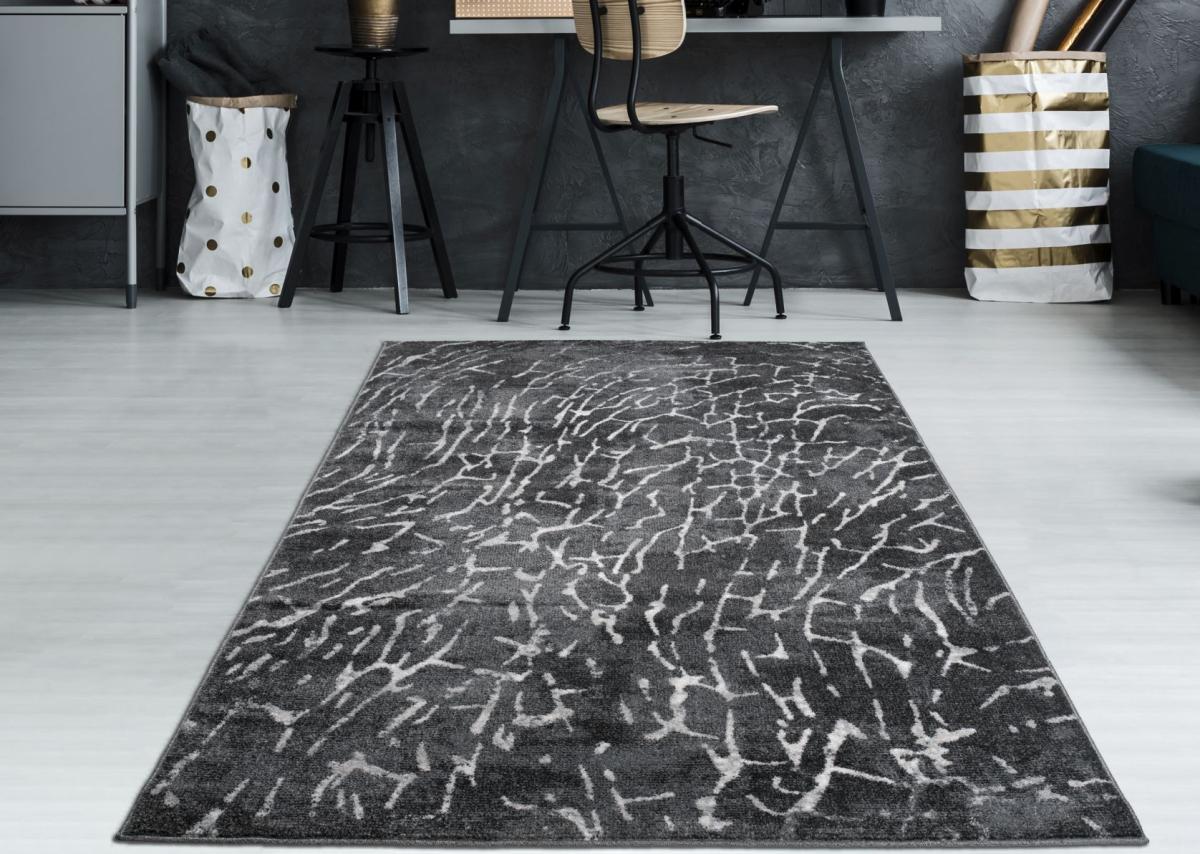 Home Dream DYM005 Gri 11 mm Polipropilen Yıkanabilir İnce Kaymaz Dikdörtgen Makine Dokuma Salon Halısı 160x230 cm