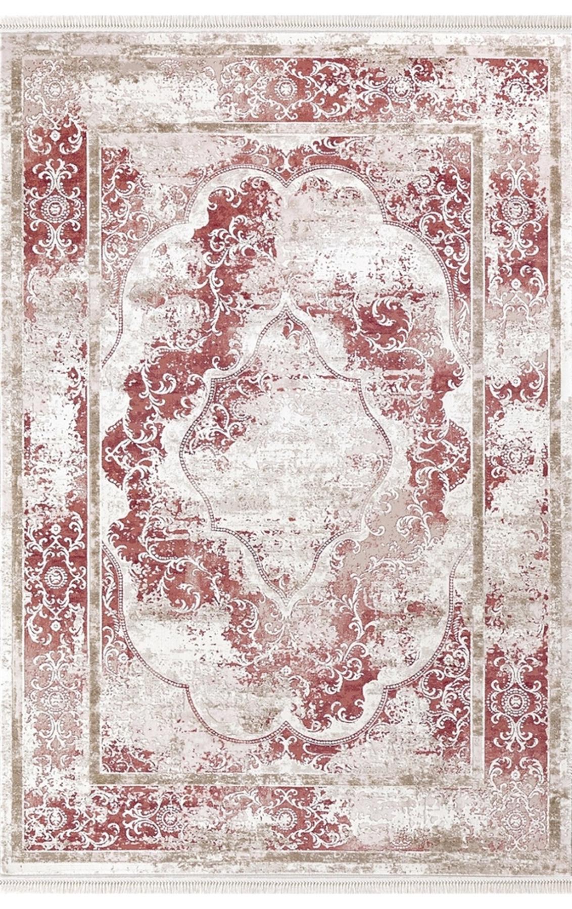 Dinarsu Arora 31889 Kırmızı 11 mm Akrilik Silinebilir Yıkanabilir Orta Kaymaz Dikdörtgen Makine Dokuma Oturma Odası Halısı 180x280 cm