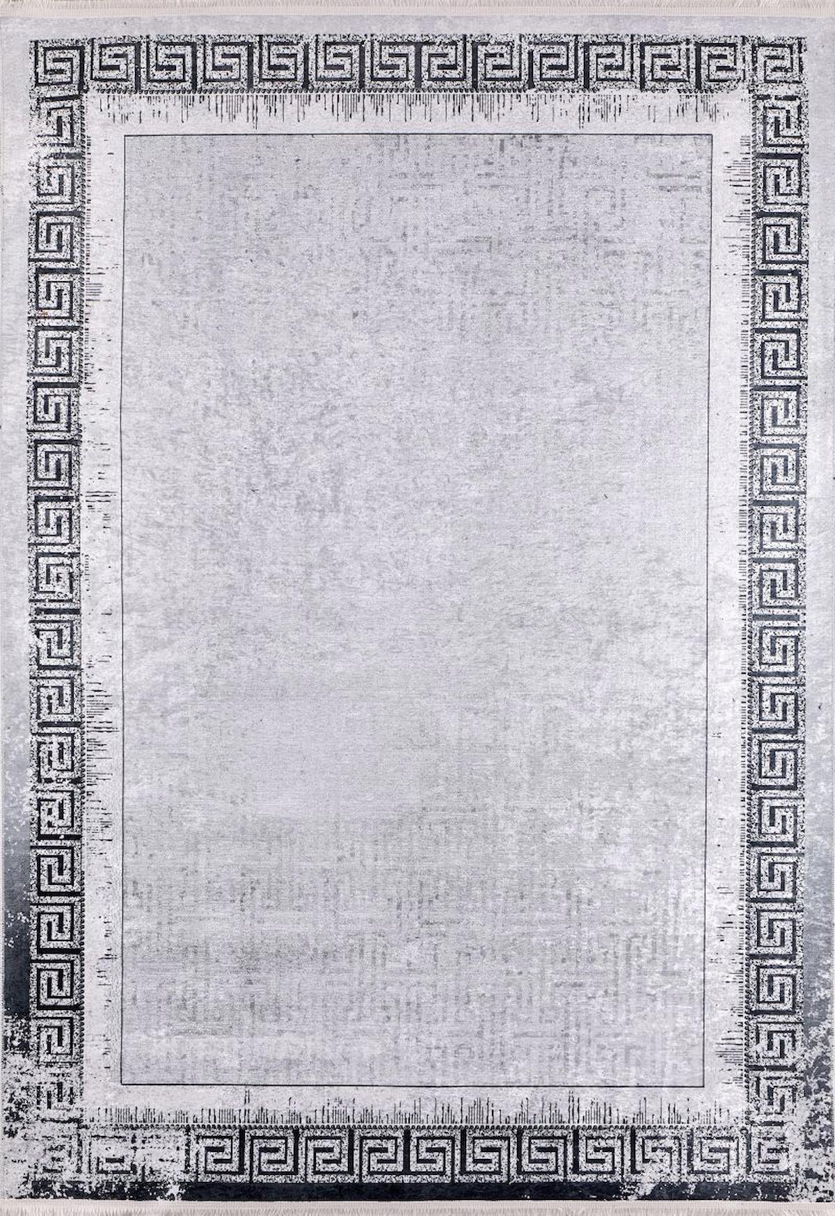 Halı Atölyesi HA118 Gri 5 mm Pamuk Yıkanabilir İnce Kaymaz Taban Dikdörtgen Makine Dokuma Salon Halısı 100x150 cm
