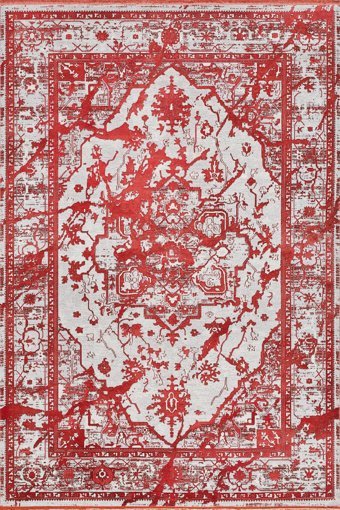 Royal Halı Da Vinci DJ01M Çok Renkli 6 mm Polyester Antibakteriyel Yıkanabilir Kalın Kaymaz Lateks Taban Dikdörtgen Makine Dokuma Salon Halısı 80x300 cm