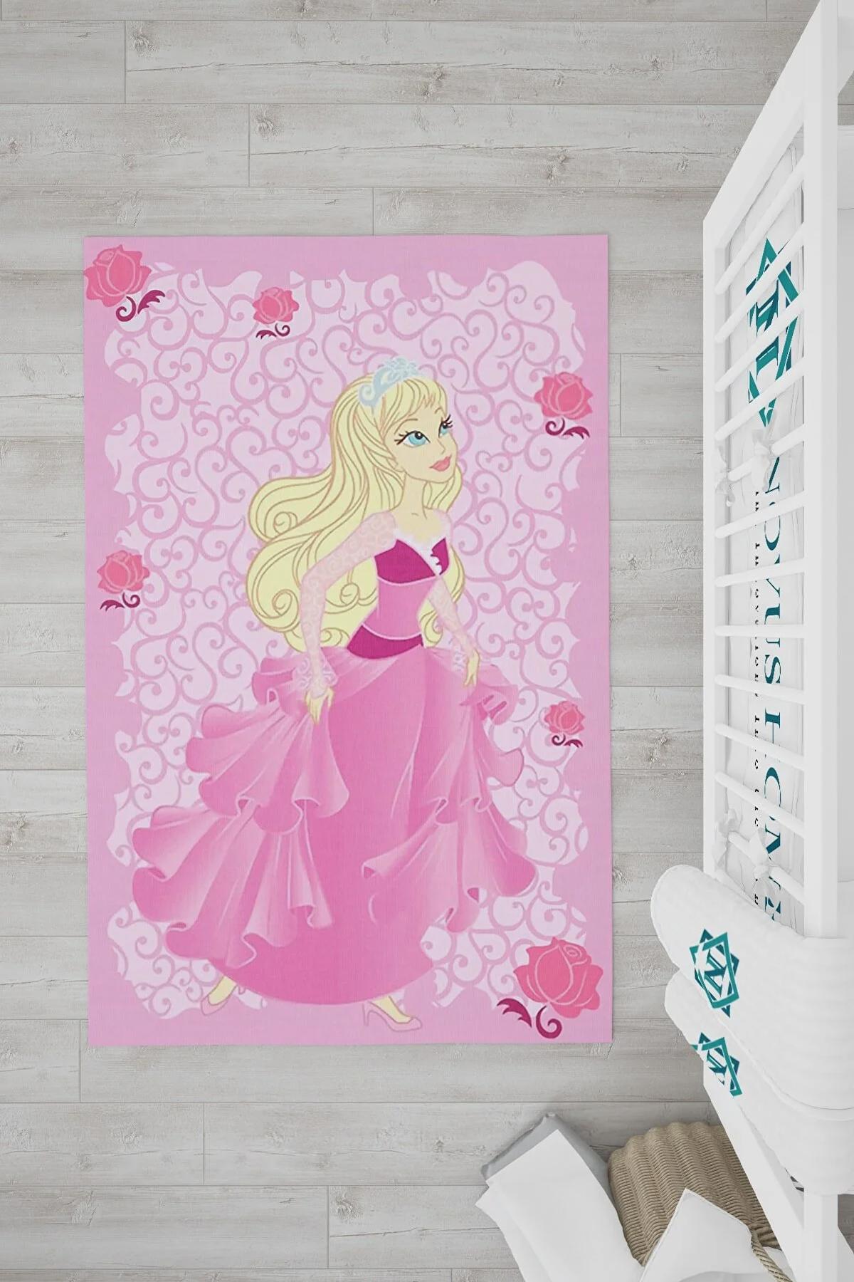 Novus Home Verona Serisi Çok Renkli 6 mm Polyester Antibakteriyel-Toz Tutmaz-Yalıtıma Yardımcı Yıkanabilir İnce Kaymaz Taban Yuvarlak Makine Dokuma Çocuk Odası Halısı 100x200 cm