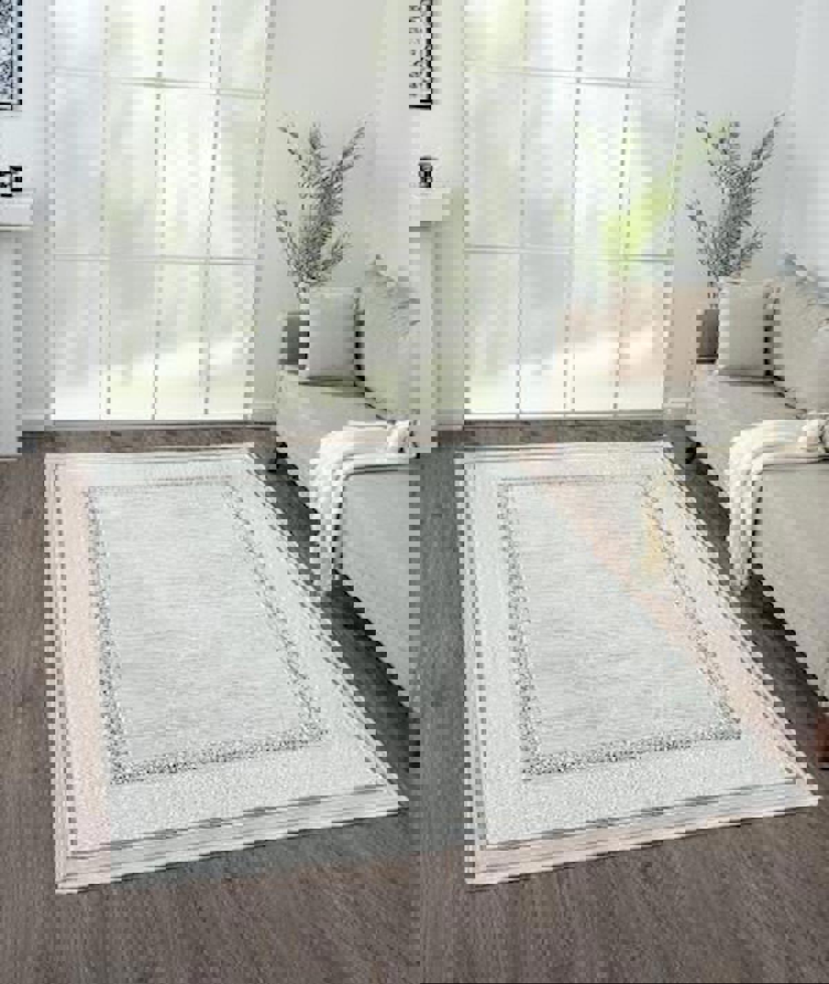 Çam Halı Nordic NX006A Gri 6 mm Polyester Silinebilir Yıkanabilir Orta Dikdörtgen Makine Dokuma Salon Halısı 200x300 cm