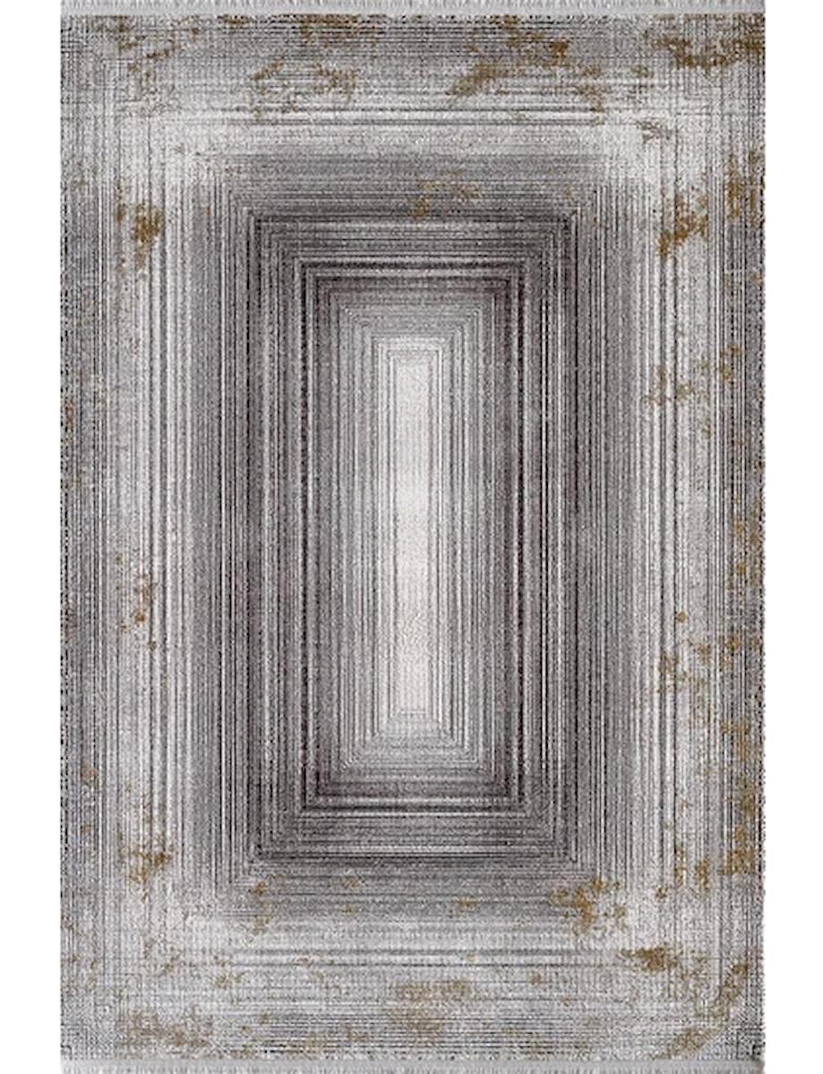 Royal Halı Elite QE06B Krem 7 mm Viskon Toz Tutmaz Yıkanabilir Kalın Kaymaz Lateks Taban Dikdörtgen Makine Dokuma Salon Halısı 80x150 cm