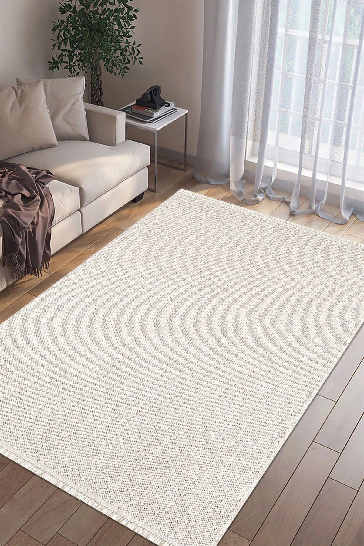 Royal Halı Loopy Çok Renkli Polyester Toz Tutmaz Yıkanabilir Kalın Kaymaz Lateks Taban Dikdörtgen Makine Dokuma Salon Halısı 80x140 cm