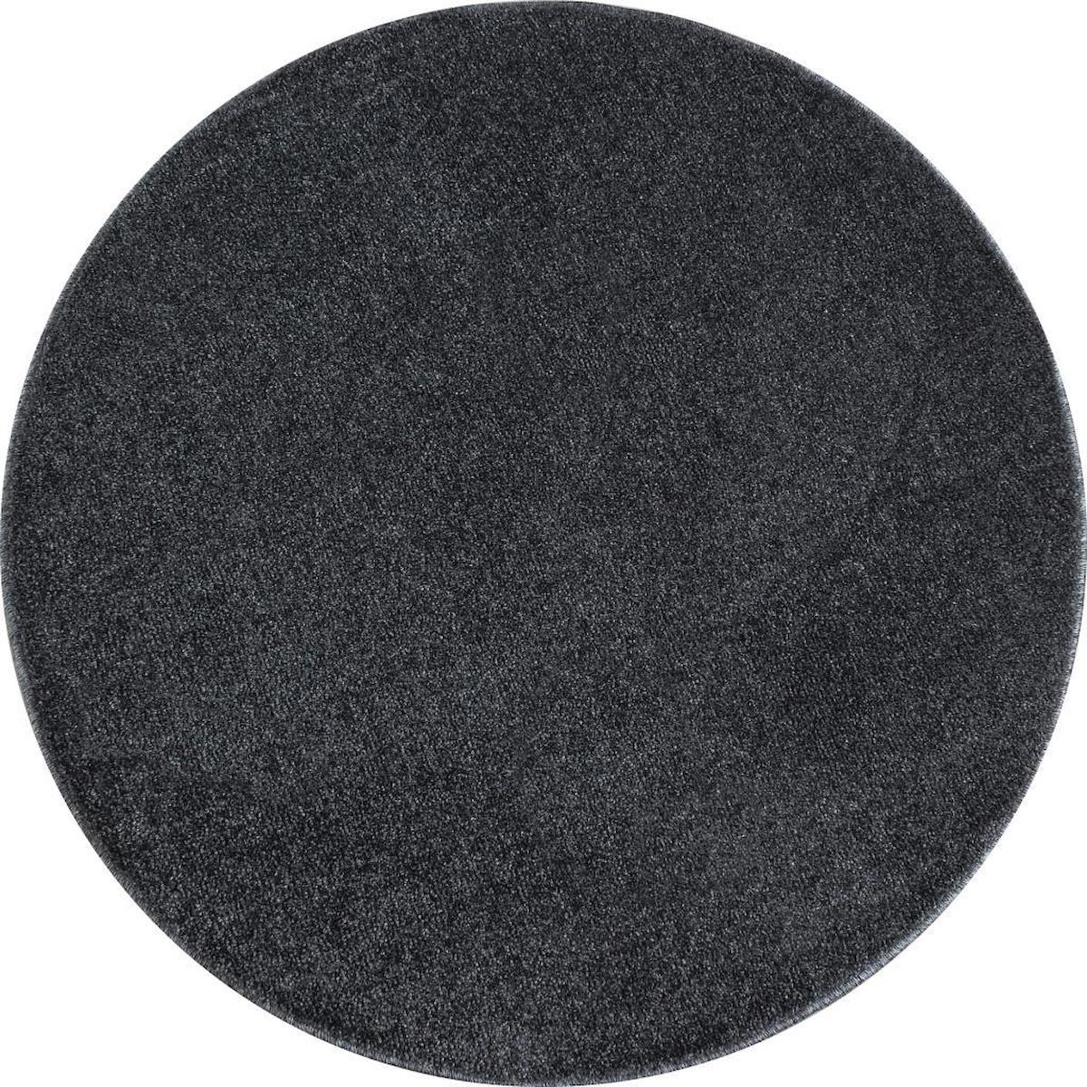 Carpettex Gri 10 mm Polipropilen Antialerjenik Yıkanabilir Kalın Kaymaz Taban Yuvarlak Makine Dokuma Antre-Salon-Yatak Odası Halısı 200x300 cm