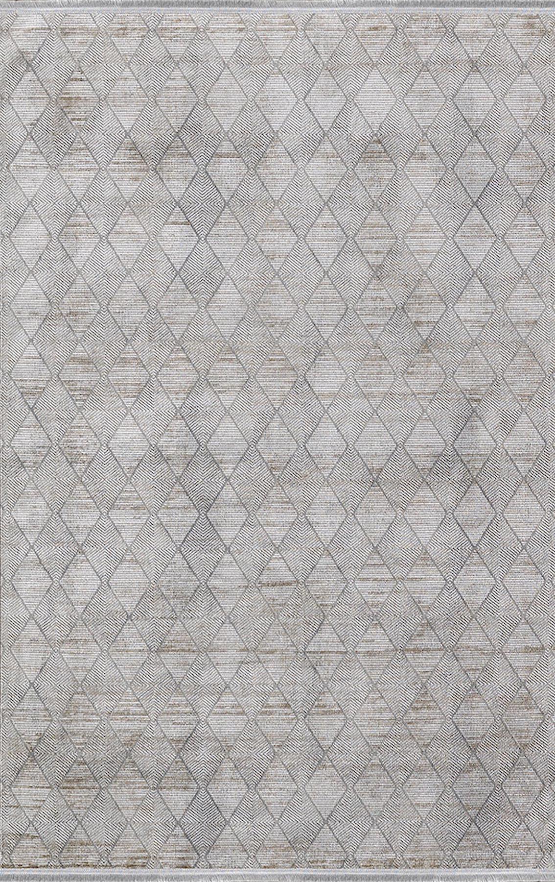 Merinos Etro 36145 Kahverengi 0.5 mm Akrilik Yıkanabilir İnce Kaymaz Dikdörtgen Makine Dokuma Salon Halısı 80x200 cm