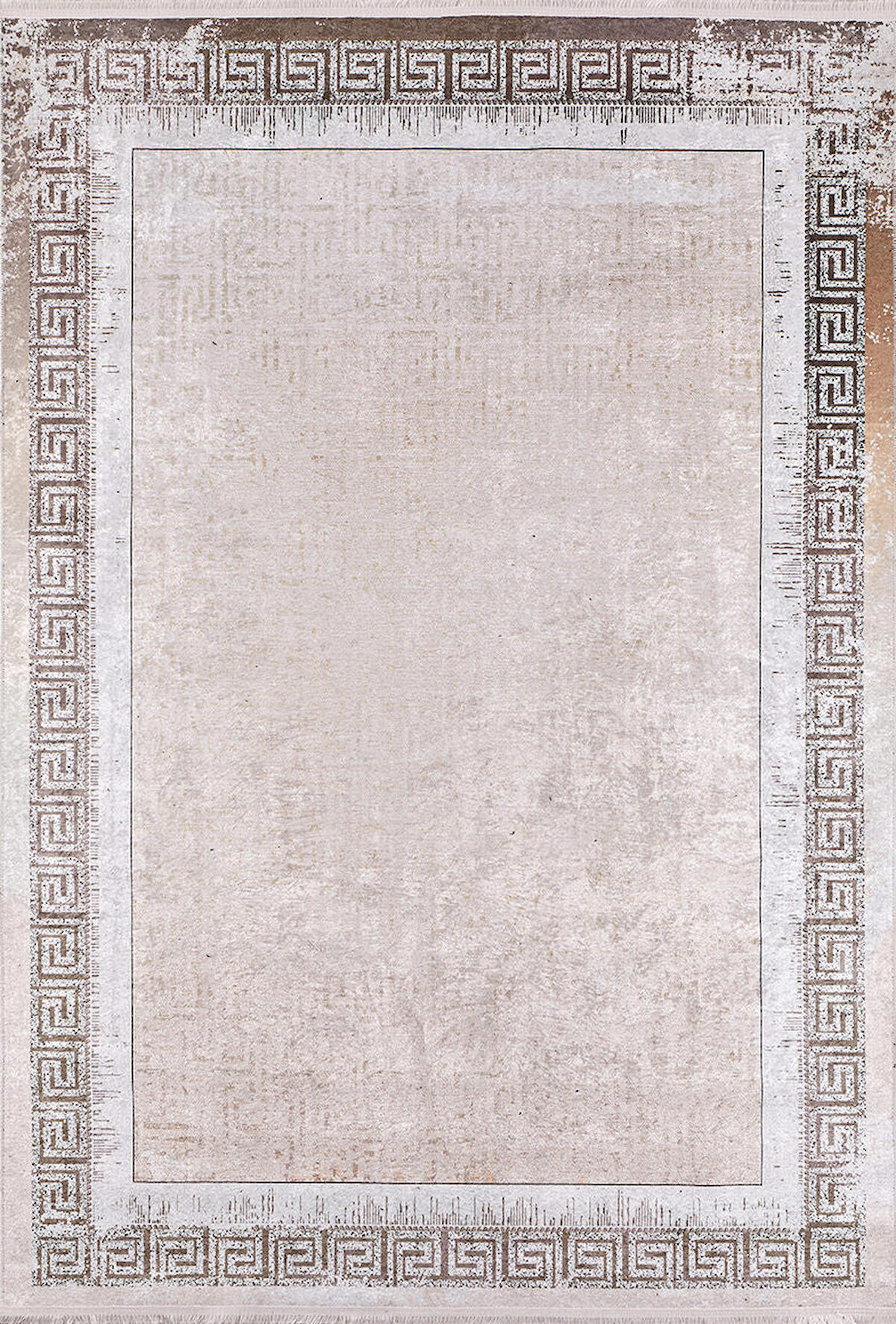 Halı Atölyesi Bej 5 mm Pamuk Yıkanabilir İnce Kaymaz Taban Portreli Dikdörtgen Makine Dokuma Salon Halısı 160x230 cm