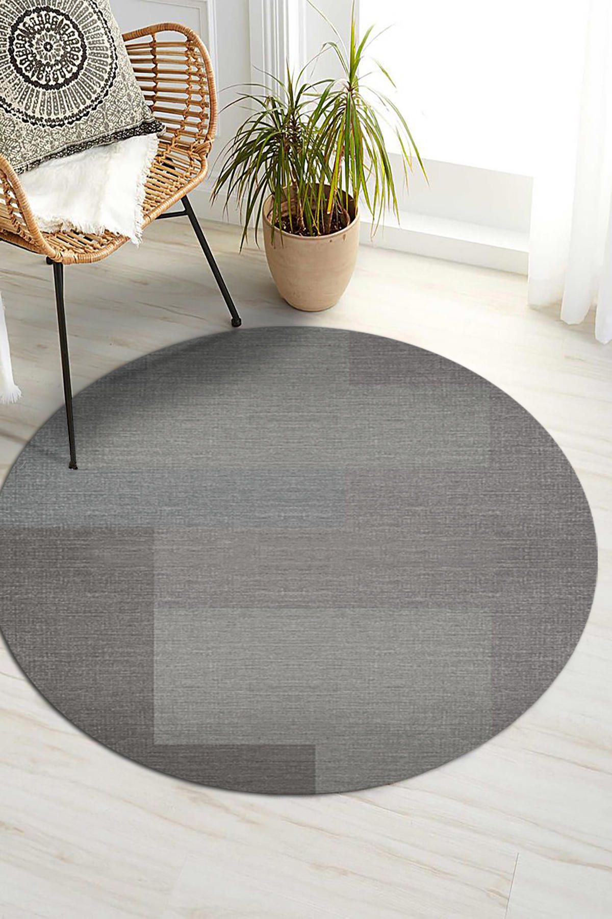 Aida Home Gorte Krem 0.5 mm Pamuk Antibakteriyel Yıkanabilir İnce Kaymaz Pamuk Taban Yuvarlak Makine Dokuma Salon Halısı 200x290 cm