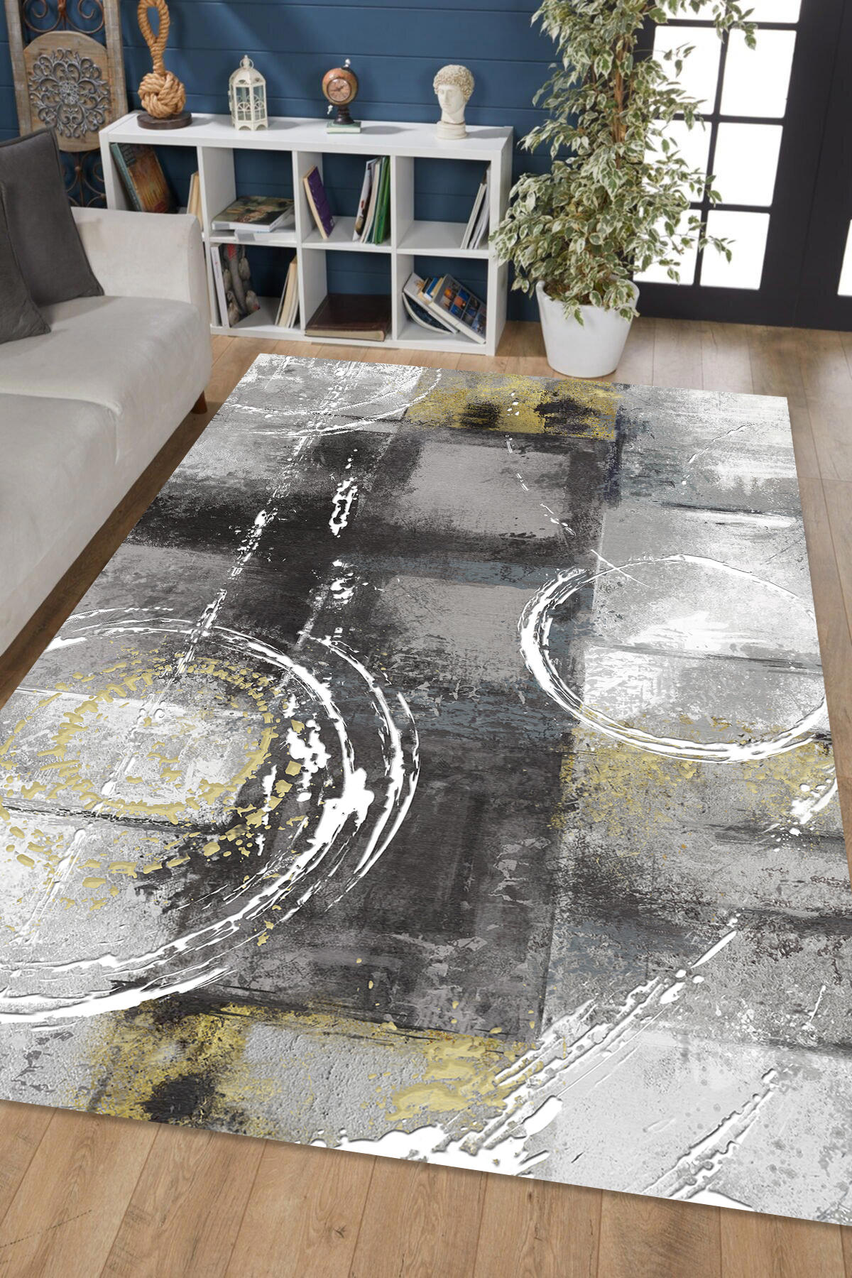 Aida Home Kenyon Krem 0.5 mm Pamuk Yıkanabilir Kaymaz Taban Dikdörtgen Makine Dokuma Salon Halısı 170x250 cm