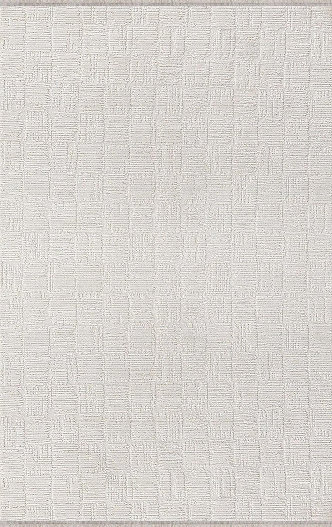 Merinos Therapy 36126 Krem 12 mm Viskon Yumuşak Yıkanabilir kalın Kaymaz Dikdörtgen Makine Dokuma Salon Halısı 100x150 cm
