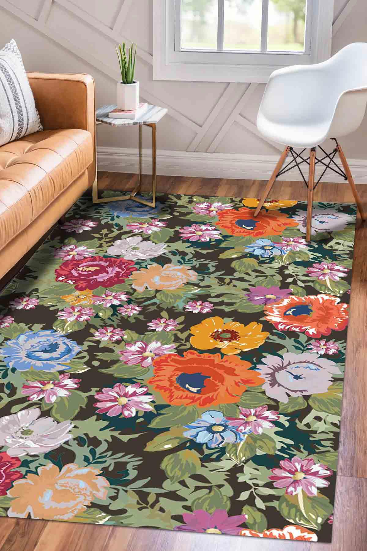 Latte Dizayn Camila Krem 0.5 mm Pamuk Antibakteriyel Yıkanabilir İnce Kaymaz Pamuk Taban Dikdörtgen Makine Dokuma Salon Halısı 180x280 cm