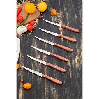Castle Steak - Biftek Bıçak Seti 6 Parça Gül Dalı Sap Paslanmaz Çelik