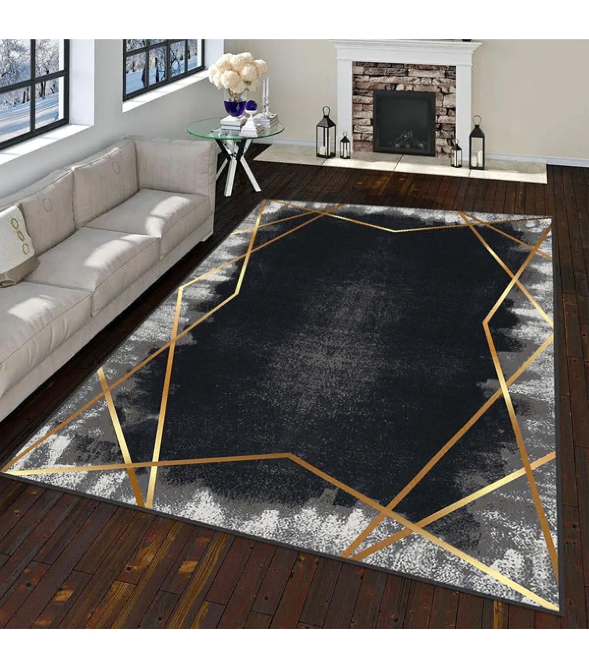 Rovigo Home RVG0071-SD401 Çok Renkli 8 mm Polyester Yıkanabilir Orta Kaymaz Dot Taban Dikdörtgen Makine Dokuma Salon Halısı 160x230 cm