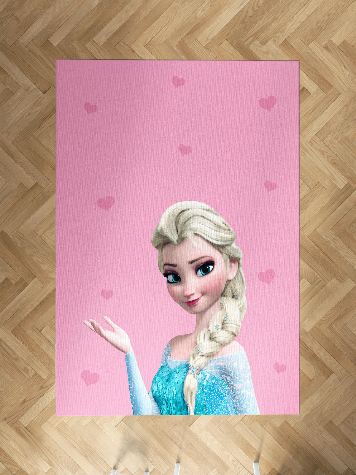 Mekta Home Frozen Çok Renkli 10 mm Antibakteriyel Yıkanabilir İnce Kaymaz Dot Taban Dikdörtgen Makine Dokuma Çocuk Odası Halısı 60x300 cm
