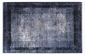 Royal Halı BABIL BX09C Lacivert 7 mm Viskon Toz Tutmaz Yıkanabilir İnce Kaymaz Lateks Taban Dikdörtgen Makine Dokuma Salon Halısı 100x300 cm