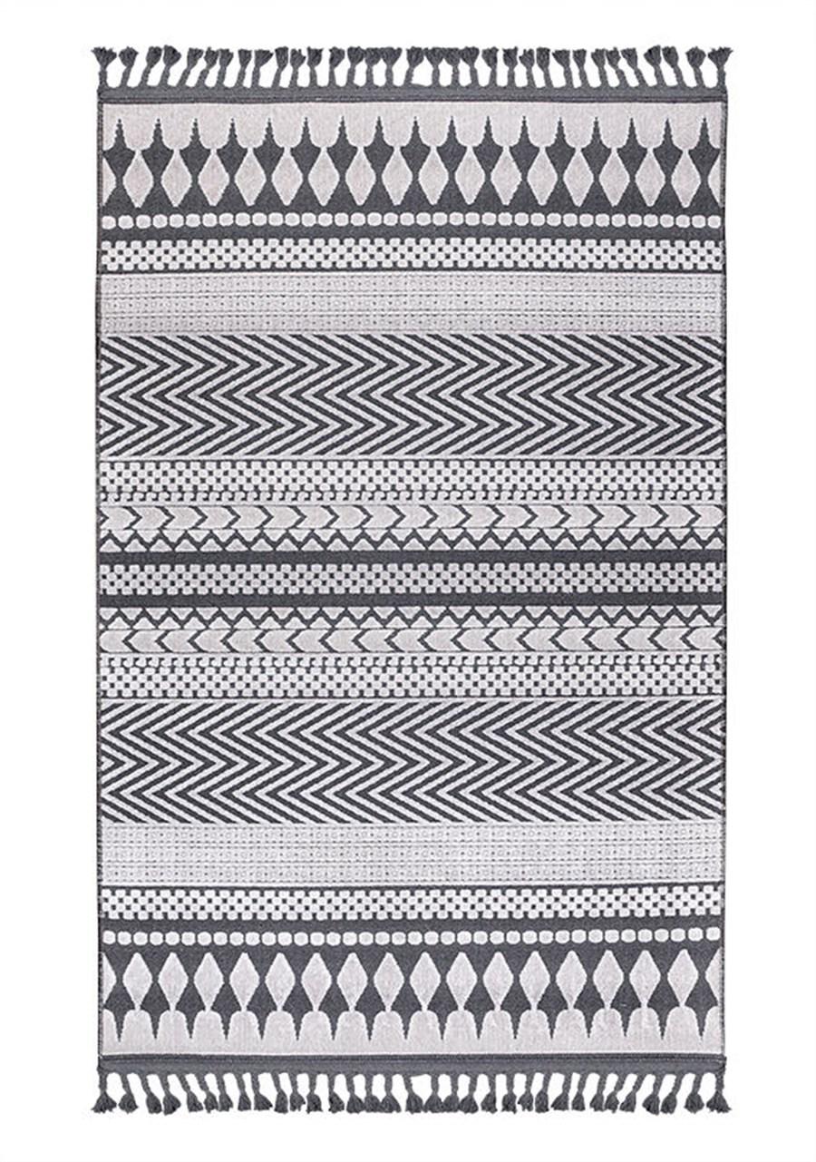 Kreasyon Halı Rönesans 9204 Gri 3 mm Akrilik Antialerjenik Yıkanabilir İnce Kaymaz Pamuk Taban Dikdörtgen Makine Dokuma Salon Halısı 120x120 cm
