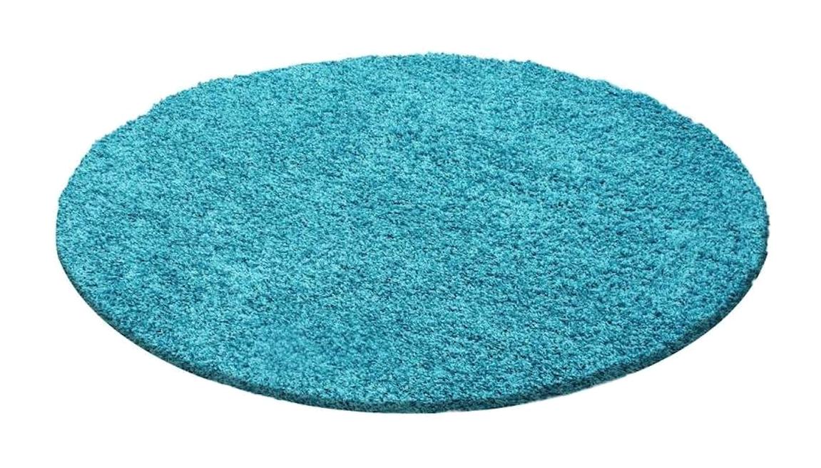 Carpettex Turkuaz 30 mm Polipropilen Antialerjenik Yıkanabilir Kalın Kaymaz Taban Yuvarlak Makine Dokuma Antre-Çocuk Odası-Salon-Yatak Odası Halısı 120x200 cm