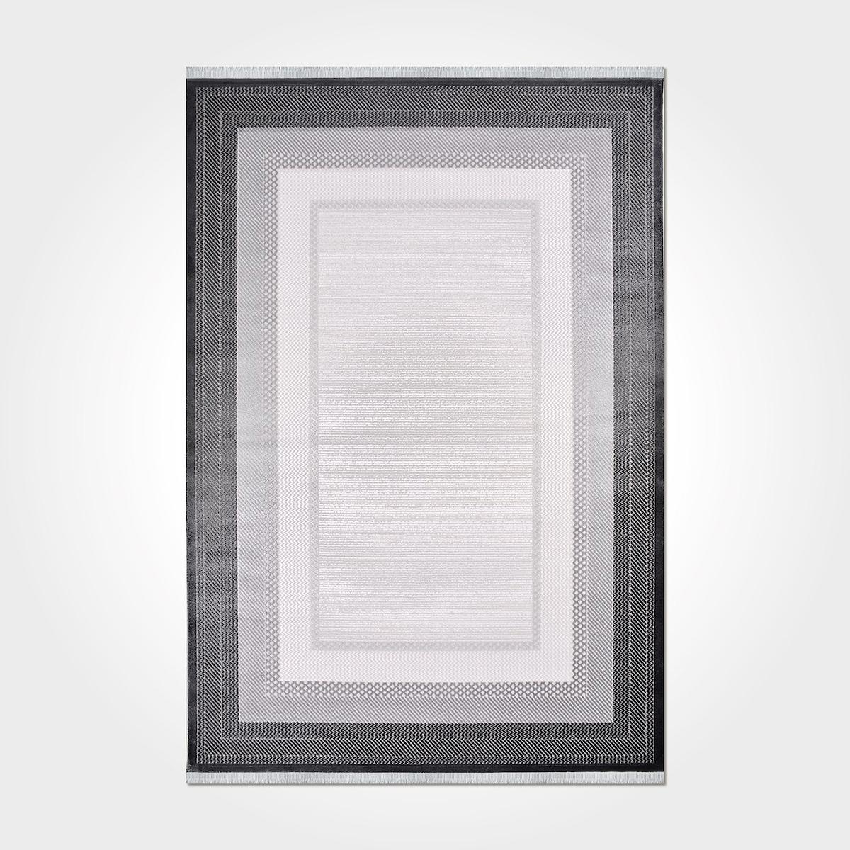 Dekozer Antrasit Pamuk Yıkanabilir İnce Kaymaz Jüt Taban Dikdörtgen Makine Dokuma Salon Halısı 80x300 cm