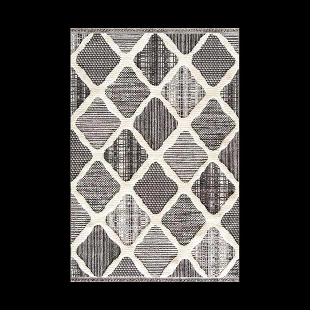 Hoom Rugs Step 2202 Gri 10 mm Polipropilen Antialerjenik Kalın Kaymaz Pamuk Taban Dikdörtgen Makine Dokuma Salon Halısı 200x300 cm