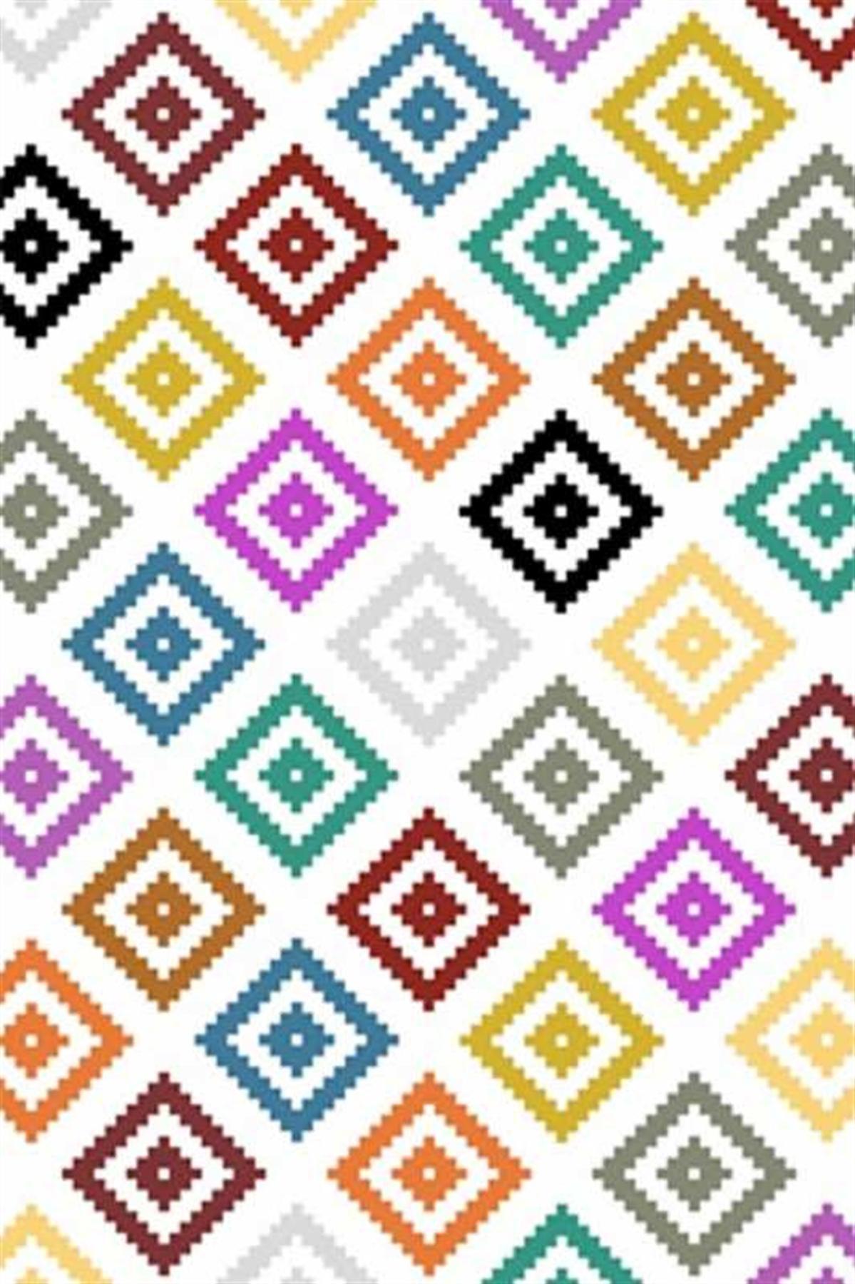 Hitit 4015 Beyaz 5 mm Polyester Leke Tutmaz Yıkanabilir İnce Kaymaz Dikdörtgen Makine Dokuma Salon Halısı 100x300 cm