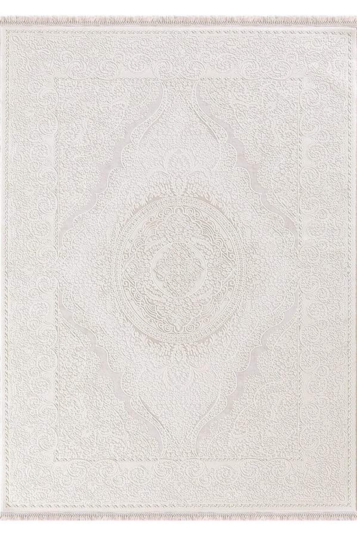 Padişah Santo 31883 Bej 11 mm Akrilik Yumuşak Yıkanabilir İnce Dikdörtgen Makine Dokuma Salon Halısı 100x200 cm