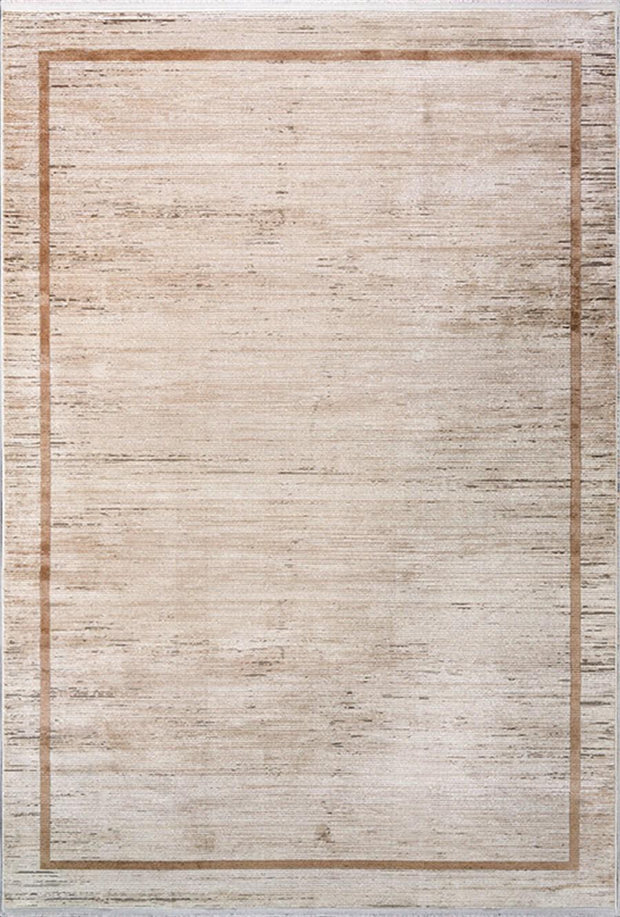 Kreasyon Halı Gallery 1164 Bej 7 mm Akrilik Yumuşak Yıkanabilir İnce Kaymaz Dikdörtgen Makine Dokuma Salon Halısı 180x250 cm